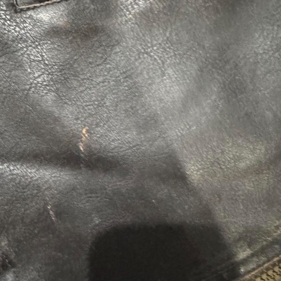 HEMISPHERE Brown and Gray Jean Jacket with Distressed Finish - Picture 7 of 8